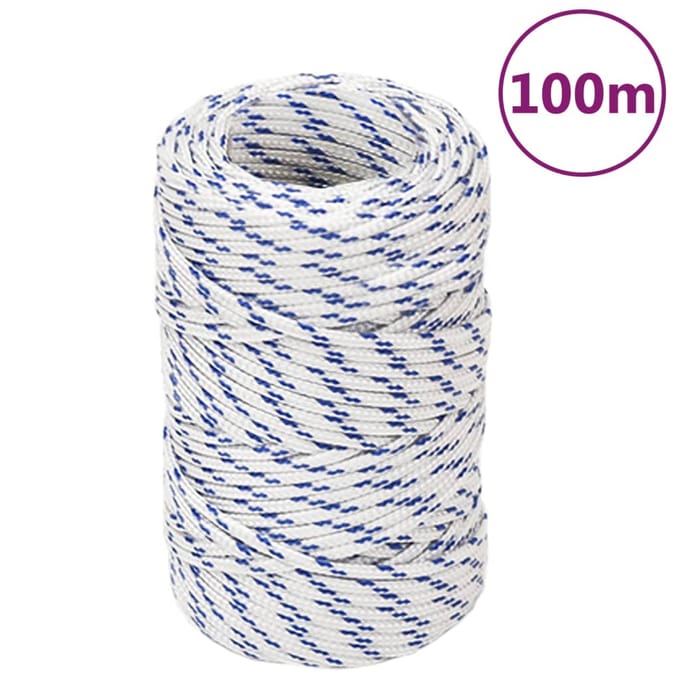 vidaXL - Boot - touw - 2 - mm - 100 - m - polypropyleen - wit