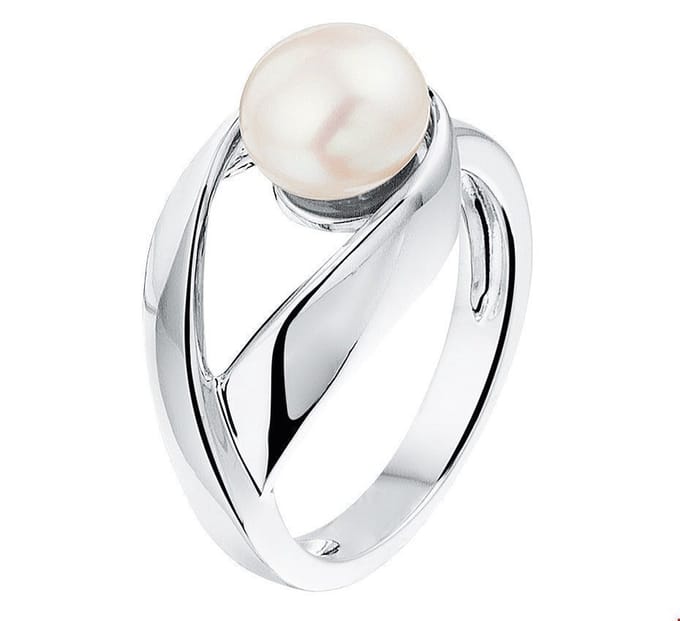 Zilver Gerhodineerde Ring parel 1326623 16.50 mm (52)