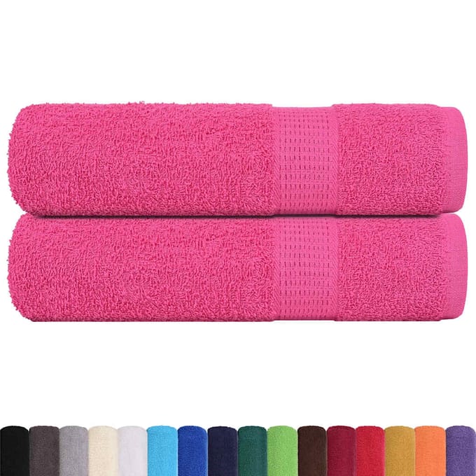 vidaXL - Douchehanddoeken - FROGN - 2 - st - 70x140 - cm - 360 - g/m² - roze
