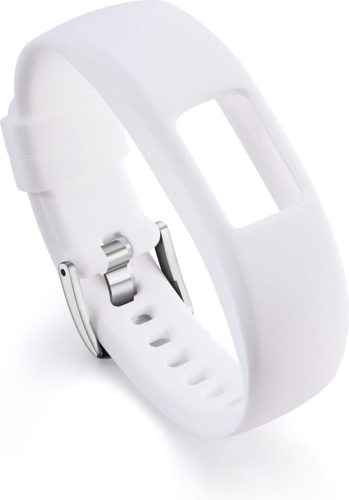 By Qubix - Siliconen sportbandje - Wit - Geschikt voor Garmin Vivofit 4