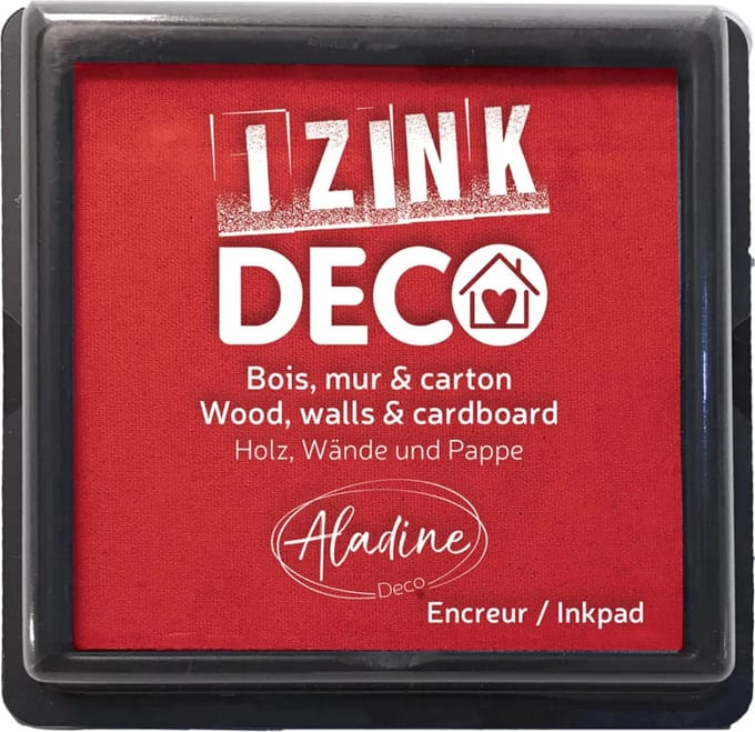 Aladine inktkussen rood XL voor knutselen en decoratie - 8x8 cm.
