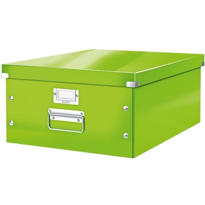 Leitz WOW Click & Store Grote Opbergdoos - 85% Gerecycled Karton - Voor A3 Formaten - 36.9 x 48.2 cm (BxD) - Groen