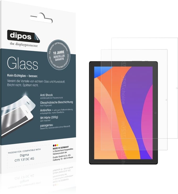 dipos – 2x Matte Pantserfolie geschikt voor Digma CITI 1313C 4G | 9H Screenprotector