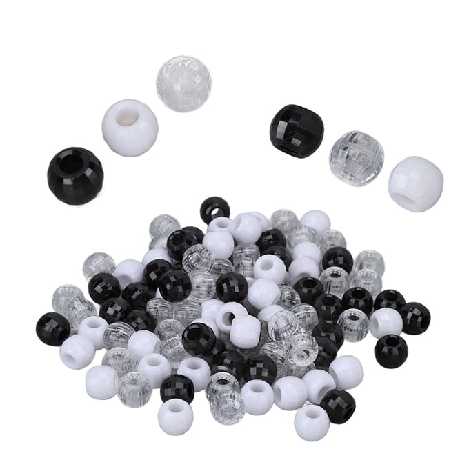 100 Stuks Haar Beads Plastic Transparant Haarextensie Link Beads voor DIY Haalvlechten Versieringen gray