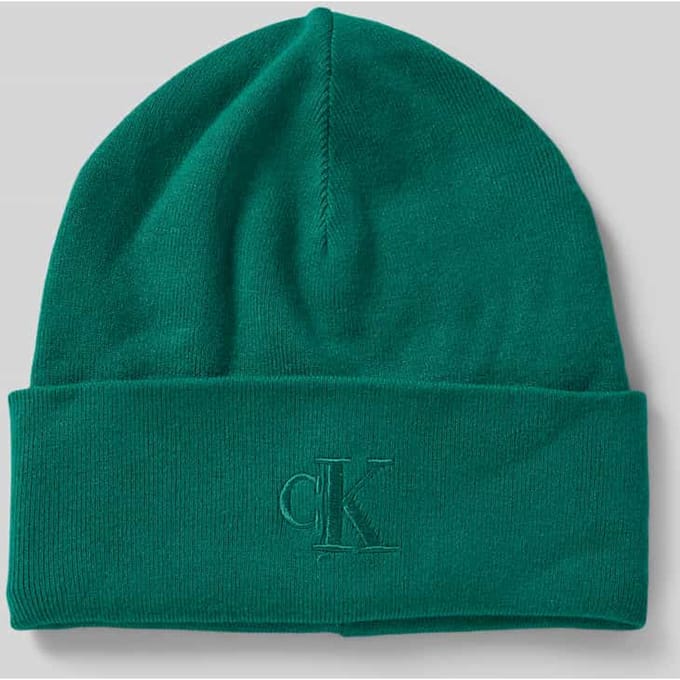 Beanie met labelstitching