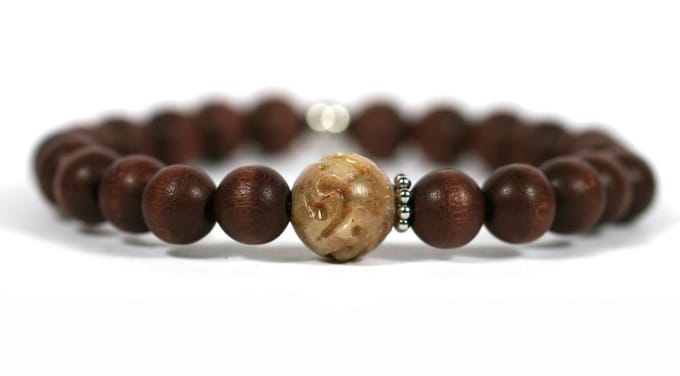 Heaven Eleven Men - Bruin hout - 10mm - speksteen - 20cm