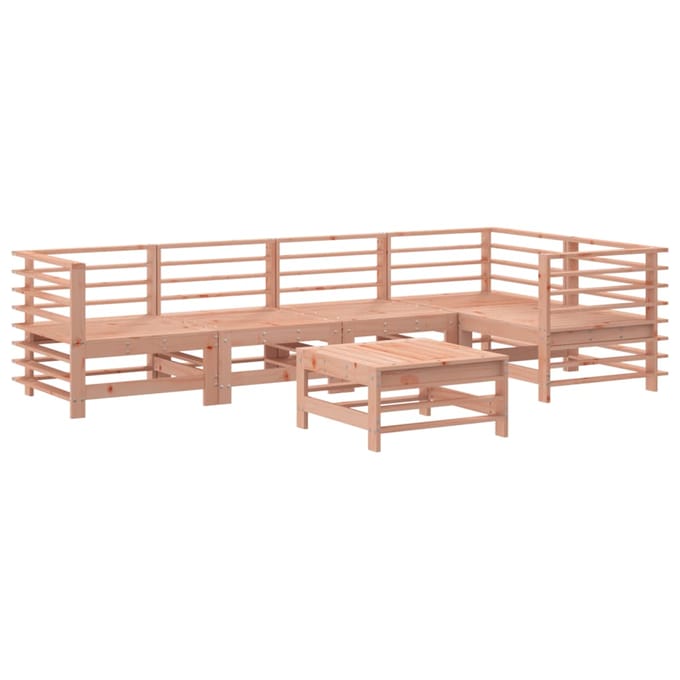 vidaXL - 6-delige - Loungeset - met - kussens - massief - douglashout