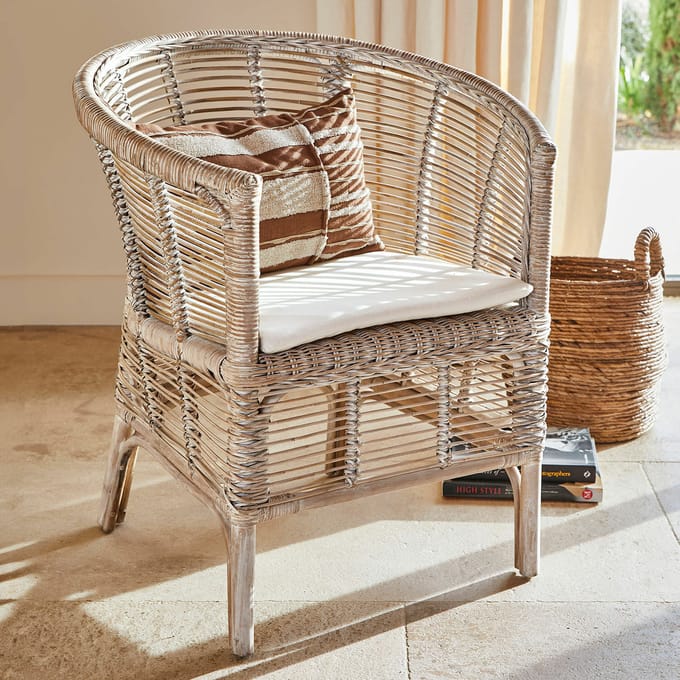LOBERON Stoel Saulnes beige/wit