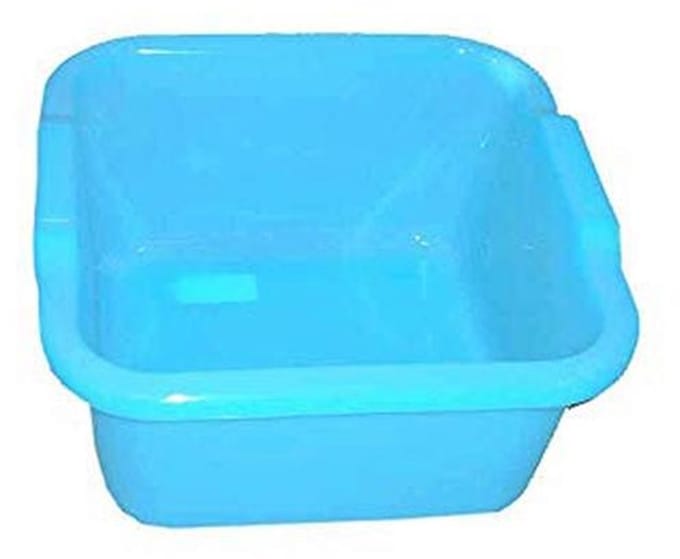 Stevige Polyethyleen Vierkante Wastafel - Neutraal/Lichtblauw - 16 Liter