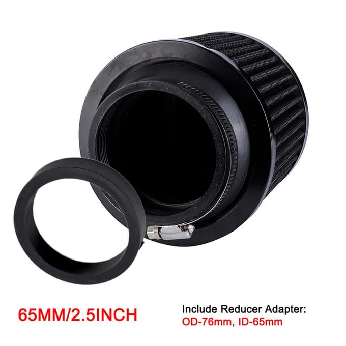 65mm/2.5'' Zwarte Motorfiets Luchtfilter Pod Rubber Adapter Hoge Koude Universeel 1x
