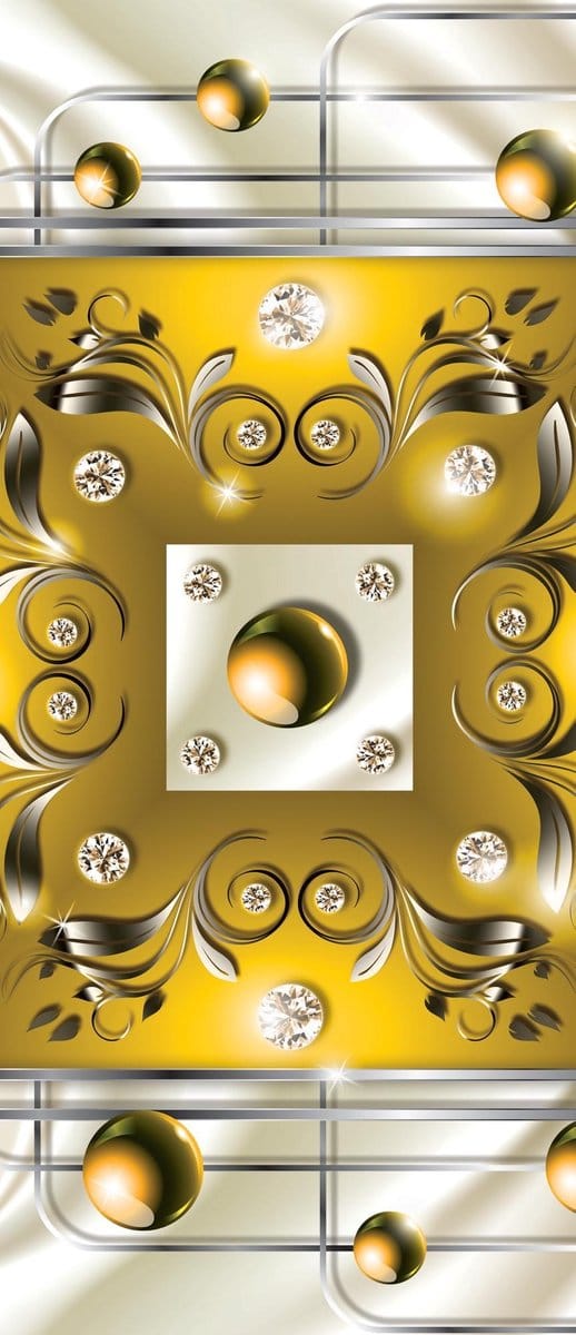 Yellow Diamond Abstract Modern Photo Wallcovering
