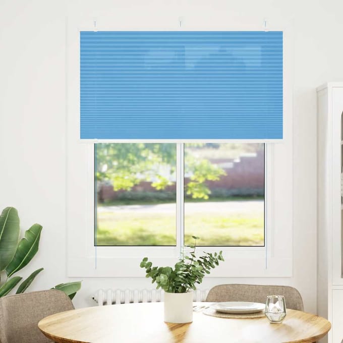 vidaXL - Plissé - rolgordijn - 105x100cm - stofbreedte - 104,4cm - polyester - blauw