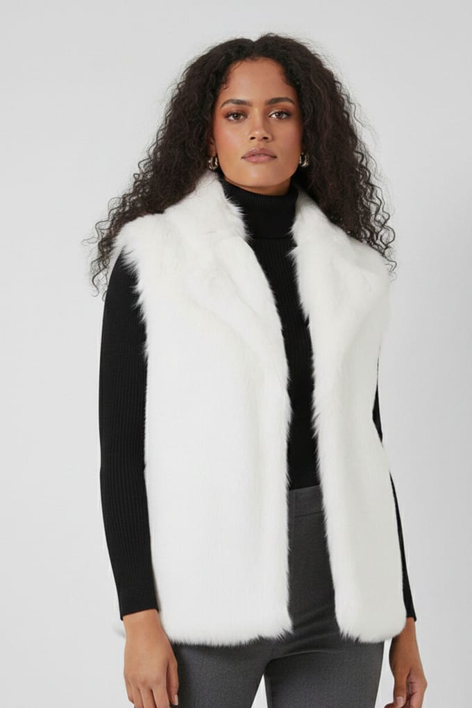 Mouflon Fur Sjaalkraag Vest