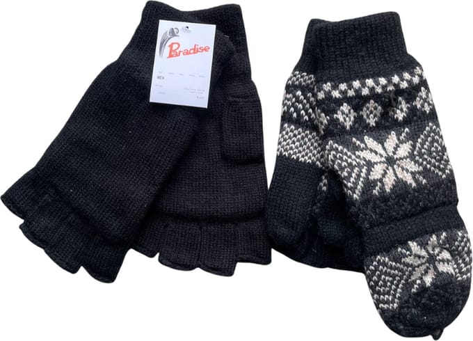 Set vingerloze handschoenen/want - Thinsulate - Heren - one size