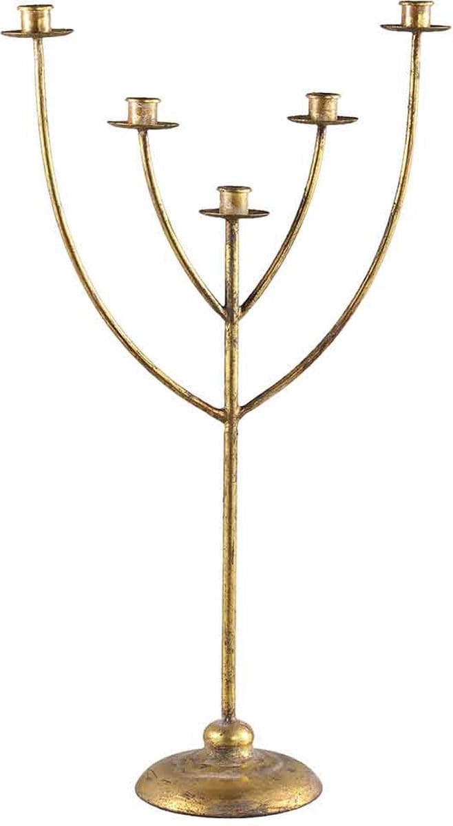 PTMD Charles Meervoudige Kandelaar - 34 x 16 x 67 cm - Ijzer - Goud
