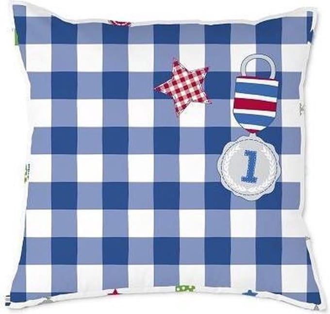 LIEF! Sierkussen Number One Blue (45x45)