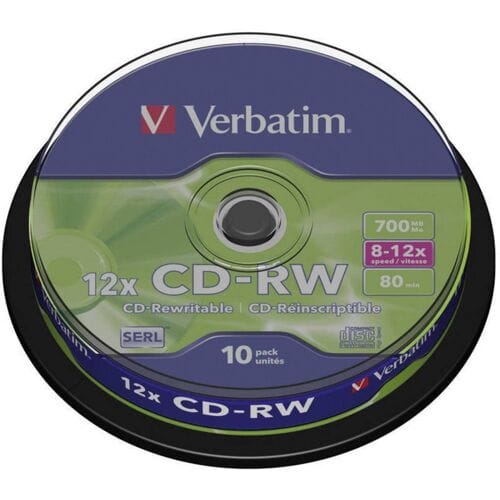 Verbatim 43480 CD-RW disc 700 MB 10 stuk(s) Spindel Herschrijfbaar