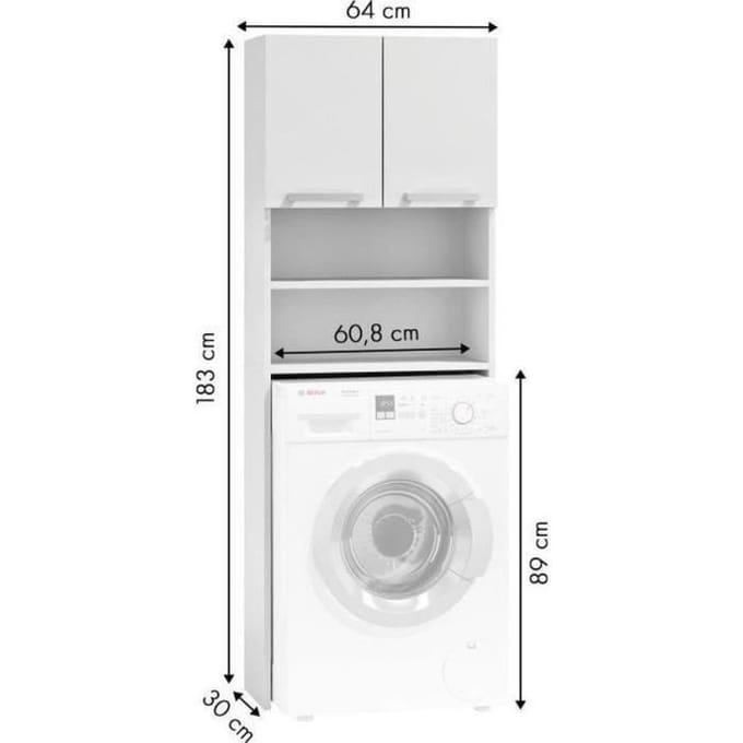 Kastmachine à laver - 4 etagères &; 2 porties - wit wit