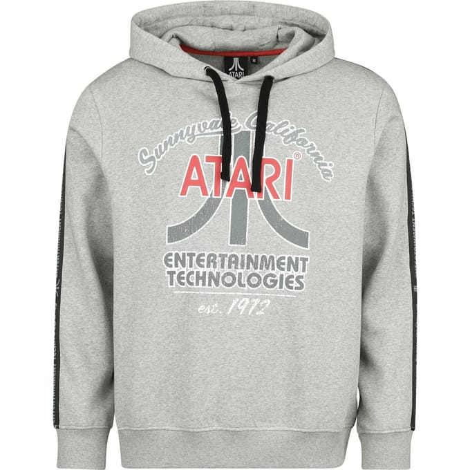 Atari - Gaming Trui met capuchon - Vintage Logo - S tot L - voor Mannen - grijs gemêleerd