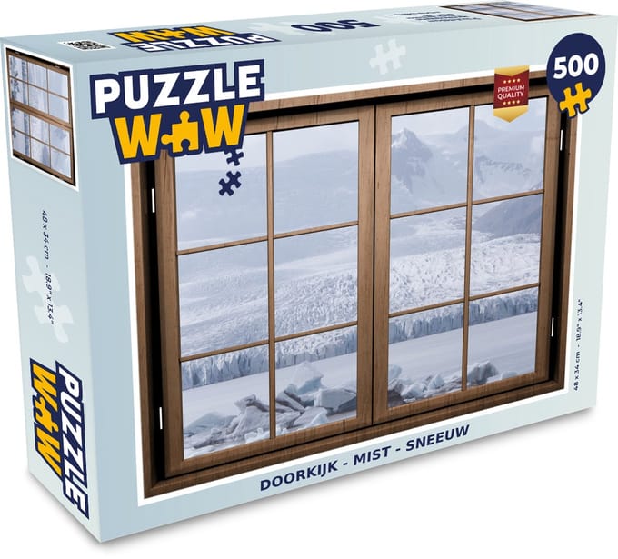 Puzzel Doorkijk - Mist - Sneeuw - Legpuzzel - Puzzel 500 stukjes