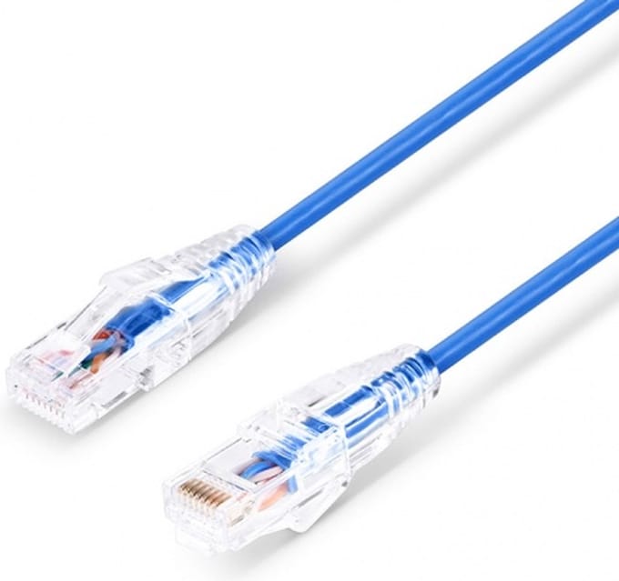 Qost - Slim Patchkabel CAT6 - Blauw - 2 meter - Unshielded (UTP) - 8AWG Snagless - PVC - Internetkabel