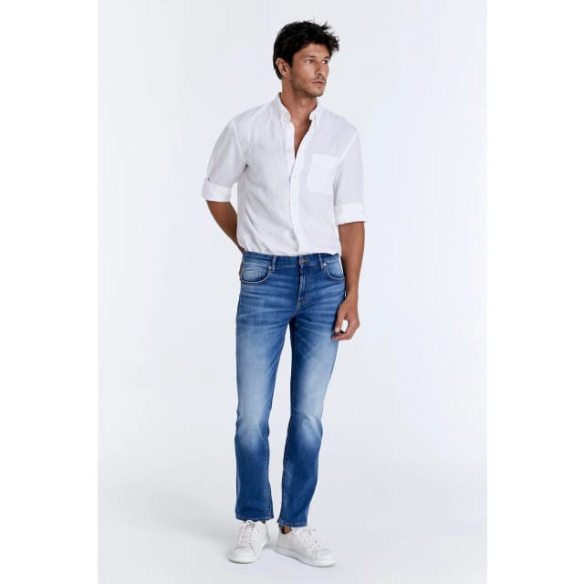 Cup of Joe Lance heren straight-fit jeans medium blue