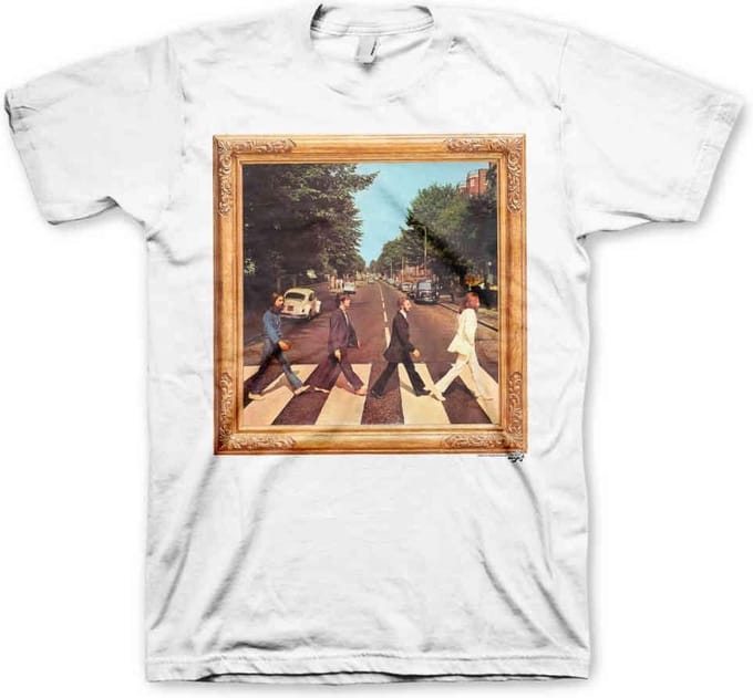 The Beatles Heren Tshirt -S- Abbey Road Cover Wit