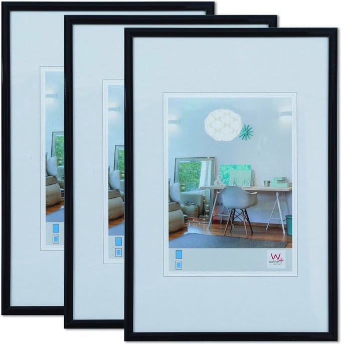 Zwarte Fotolijst Set van 3 - 21 x 29,7 cm (DIN A4) voor Modern Decor
