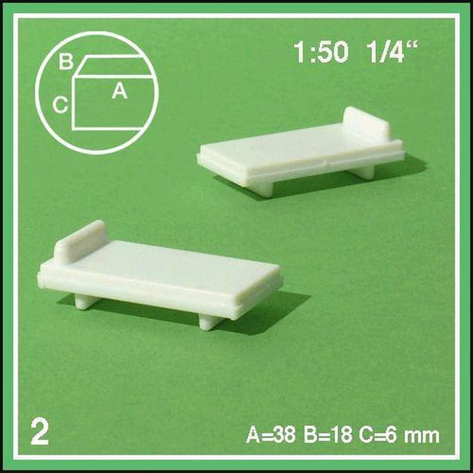 Schulcz Maquettebouw Bed 1:50 wit 2st