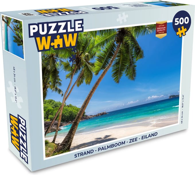 Puzzel Strand - Palmboom - Zee - Eiland - Legpuzzel - Puzzel 500 stukjes