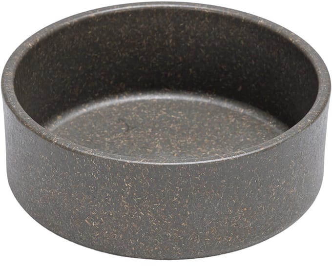 Designed by Lotte Noor Voerbak Hond - Eetbak/Drinkbak - Vaatwasserbestendig - Bamboe - Grijs - 17 cm