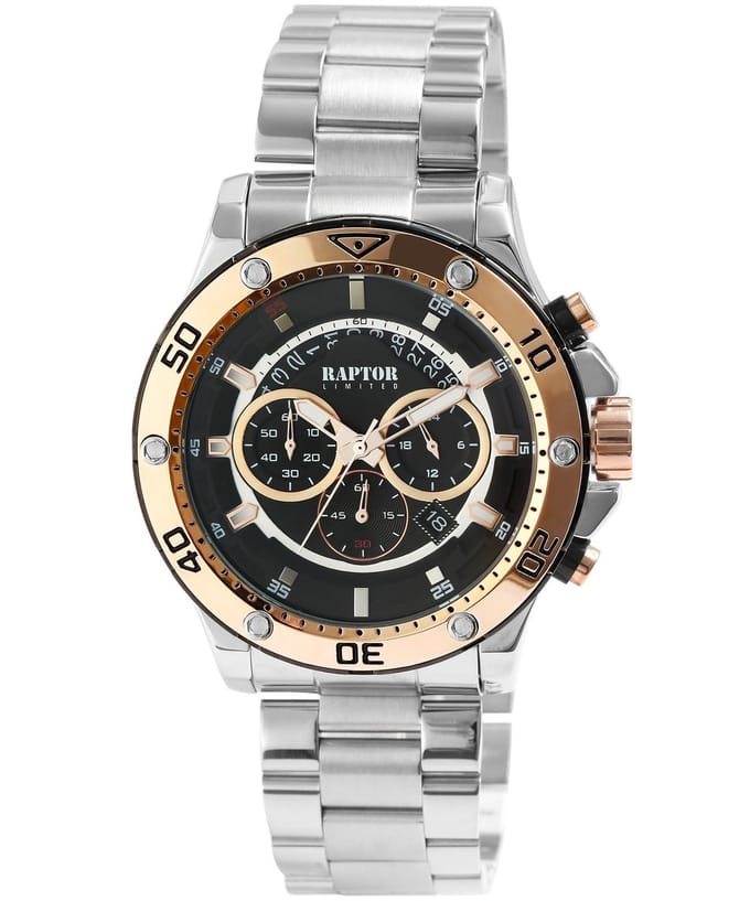 Raptor Herenhorloge roestvrij staal Majid, mineraalglas