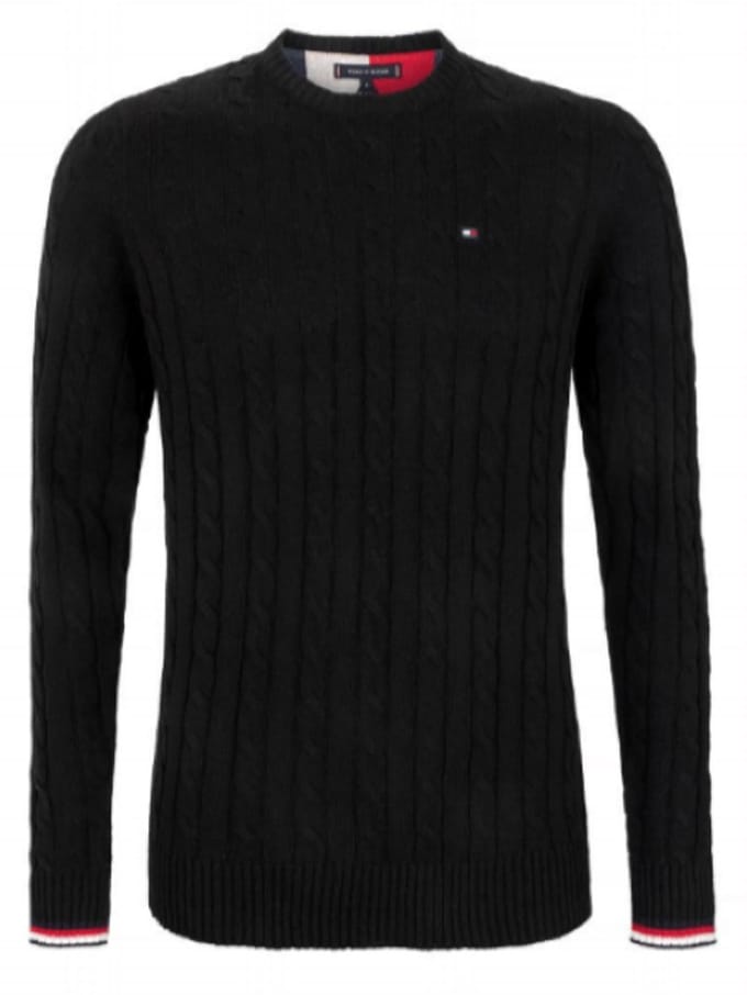 Tommy Hilfiger | Heren | Cable knit Jumper | Black | S