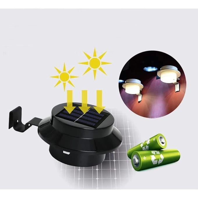 Lot de 6 lampes solaires pour gouttetières - imperméable - Noir