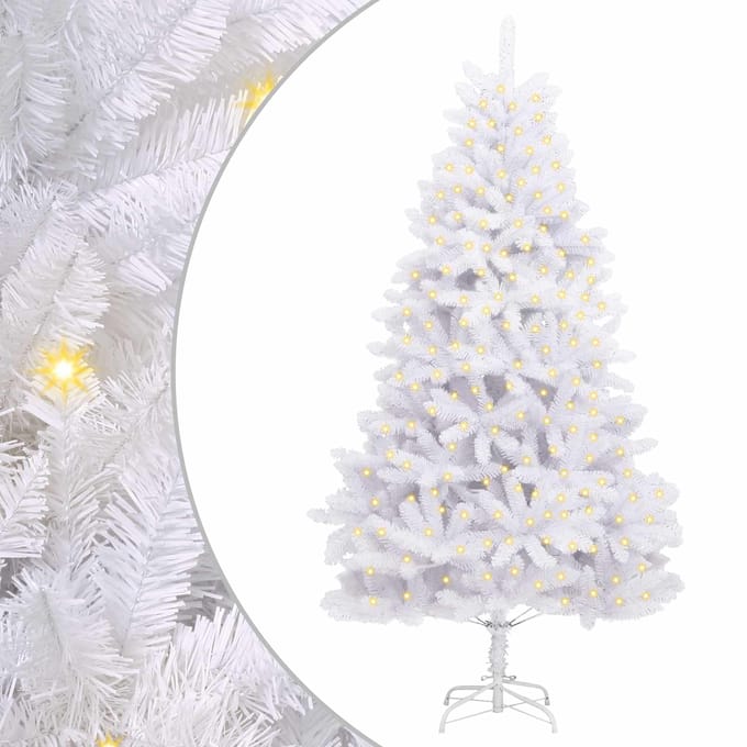 vidaXL - Kunstkerstboom - 300 - LED's - PVC - en - Staal - Wit