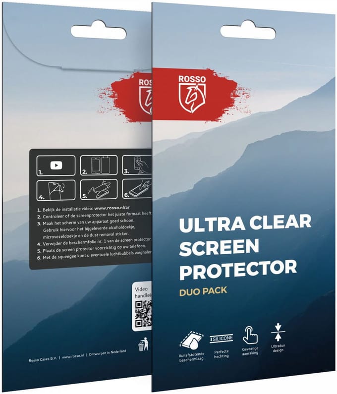 Rosso Screen Protector Ultra Clear Duo Pack Geschikt voor Apple iPhone SE (2020 / 2022) | TPU Folie | Case Friendly | 2 Stuks