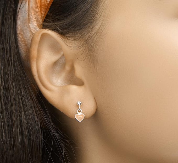 The Jewelry Collection - Oorhangers Hart - Zilver
