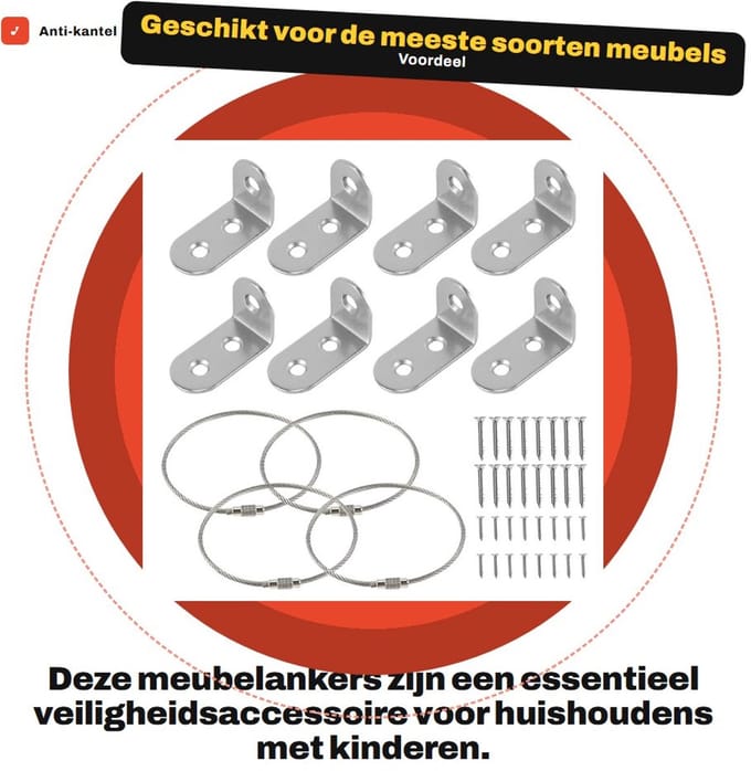 Dailygoods - Anti-kantel meubelankers voor extra veiligheid