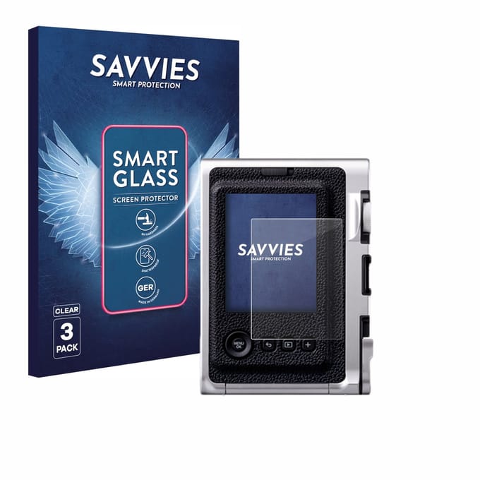 3 Stuks Savvies Screenprotector - geschikt voor Fujifilm Instax Mini Evo - beschermfolie glas transparant