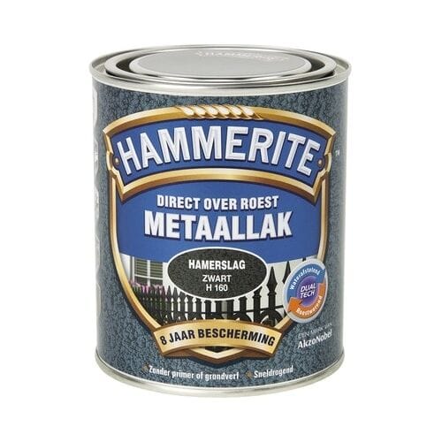 Hammerite Metaallak Direct over Roest Hamerslag - H160 Zwart