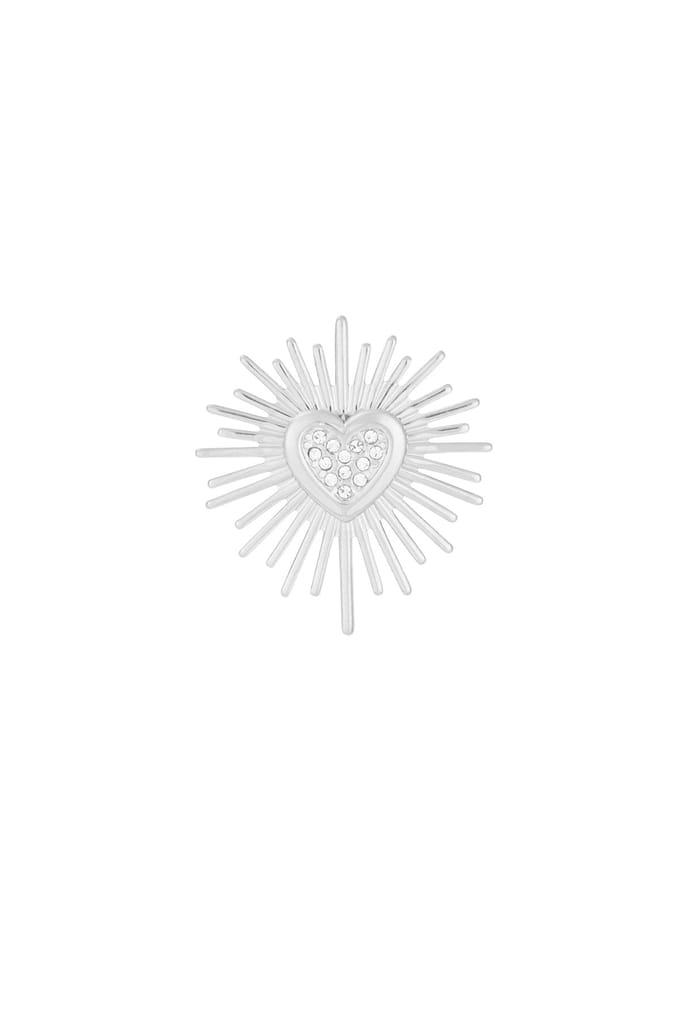 Radiant Heart Pin - Silver Tone / Stainless Steel