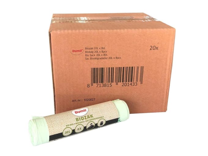 20x Dumil Biozak 20 L – 24x24 cm - Composteerbare Afvalzak – 200 stuks