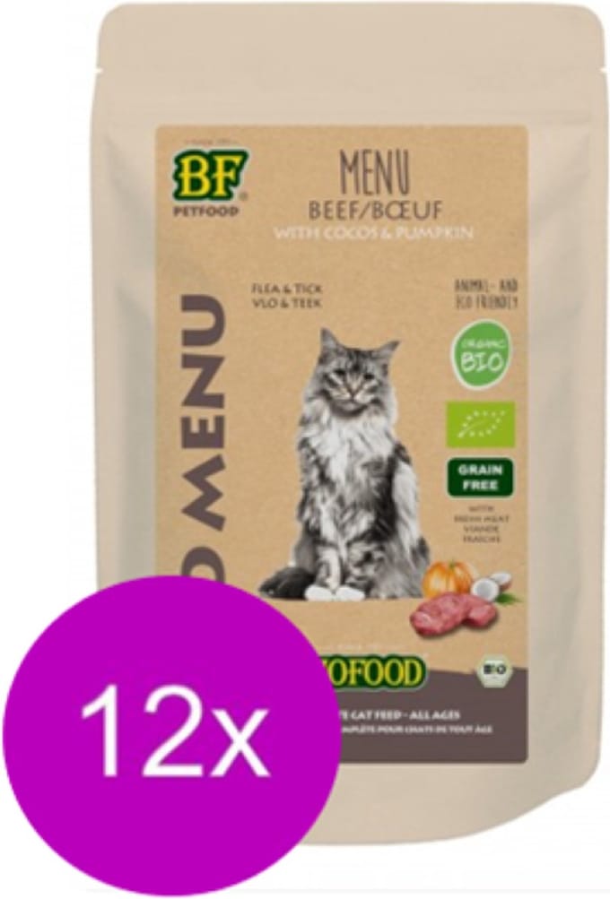 12x Biofood Organic Rund Menu - Kattenvoeding - 200g