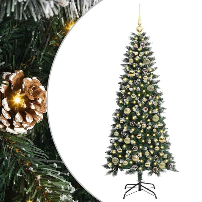 vidaXL - Kunstkerstboom - Groen - 150 - cm - PVC - en - Plastic - en - Staal