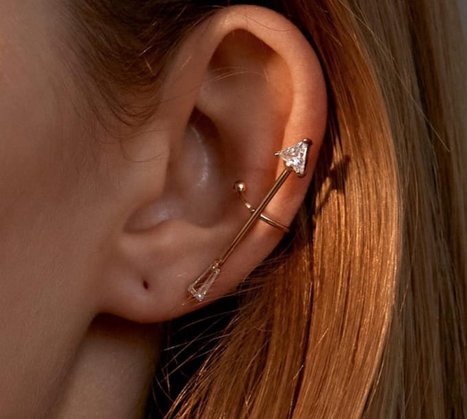 Pijl ear cuff | goud gekleurd