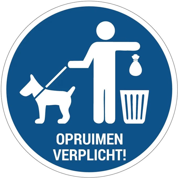 Opruimplicht hondenpoep bord | gecoat dibond materiaal | 80 cm