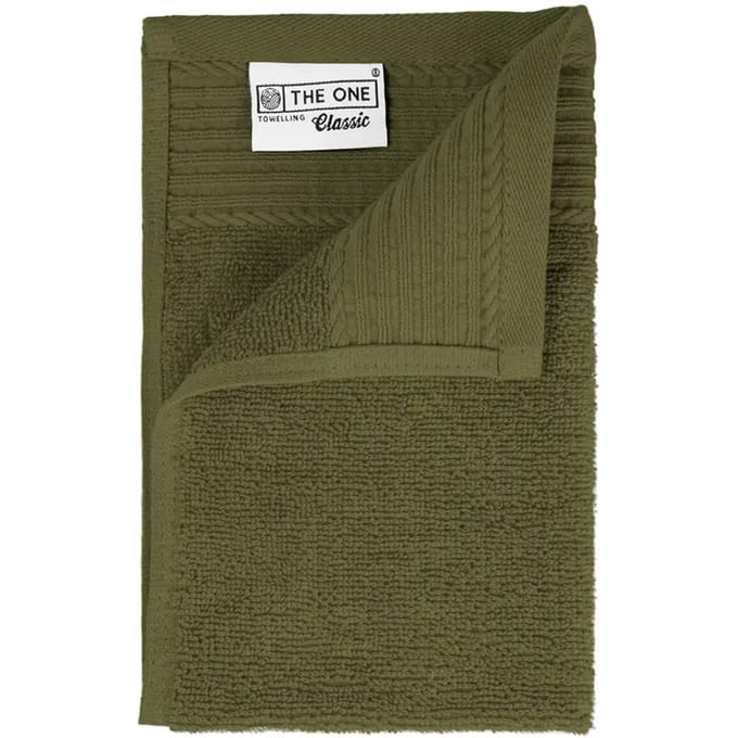 The One Towelling Classic Gastendoek - 30 x 50 cm - Kleine handdoek - Hoge vochtopname - 100% Gekamd katoen - Olijfgroen