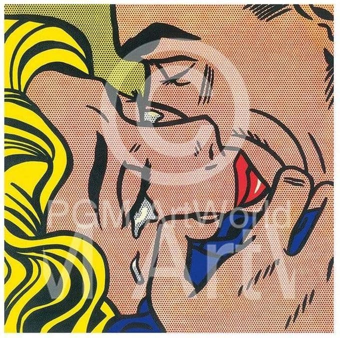 Kunstdruk Roy Lichtenstein - Kiss V 35,5x28cm