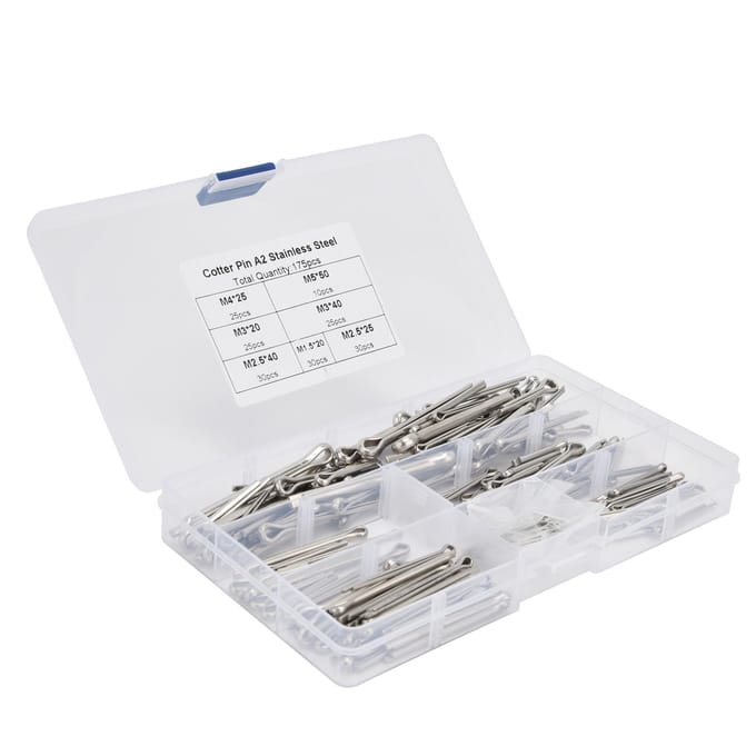 175 Stuks Splitpen Metalen Clip Bevestigingsset Kit Assortiment voor Auto Machine Werkplaats