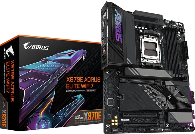 Gigabyte X870E A ELITE WIFI7 AM5 ATX MB Moederbord Socket AMD AM5 Vormfactor ATX Moederbord chipset AMD® X870
